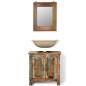 Badmöbel Waschbeckenunterschrank mit Spiegel Massivholz Badmöbel Waschbeckenunterschrank mit Spiegel Massivholz