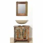 Badmöbel Waschbeckenunterschrank mit Spiegel Massivholz Badmöbel Waschbeckenunterschrank mit Spiegel Massivholz