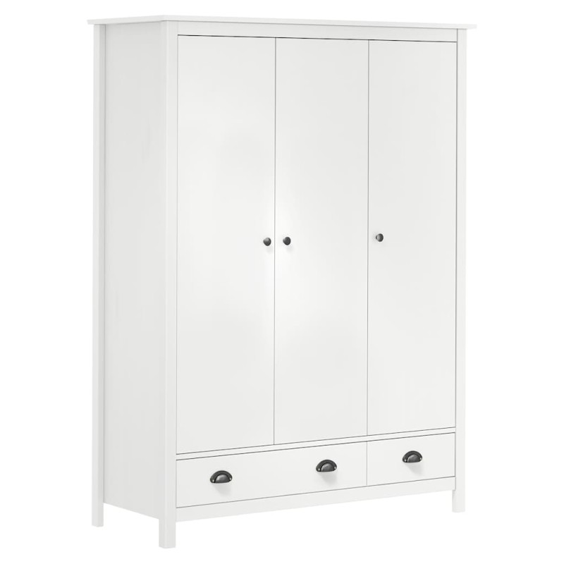 vidaXL Kleiderschrank mit 3 Türen Hill Weiß 127x50x170 cm Kiefernholz vidaXL Kleiderschrank mit 3 Türen Hill Weiß 127x50x170 cm Kiefernholz