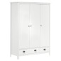 vidaXL Kleiderschrank mit 3 Türen Hill Weiß 127x50x170 cm Kiefernholz vidaXL Kleiderschrank mit 3 Türen Hill Weiß 127x50x170 cm Kiefernholz