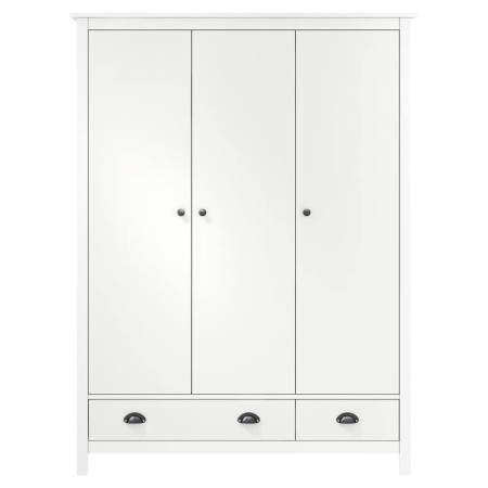 vidaXL Kleiderschrank mit 3 Türen Hill Weiß 127x50x170 cm Kiefernholz