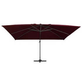 vidaXL Ampelschirm mit LED-Beleuchtung 400x300 cm Bordeauxrot