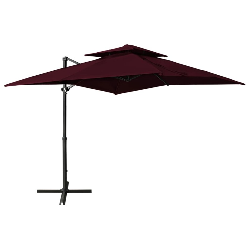 vidaXL Ampelschirm mit Lüftung 250x250 cm Bordeauxrot vidaXL Ampelschirm mit Lüftung 250x250 cm Bordeauxrot