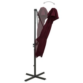 vidaXL Ampelschirm mit Lüftung 250x250 cm Bordeauxrot