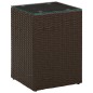 vidaXL Beistelltisch mit Glasplatte Braun 35x35x52 cm Poly Rattan vidaXL Beistelltisch mit Glasplatte Braun 35x35x52 cm Poly Rattan