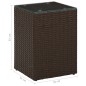 vidaXL Beistelltisch mit Glasplatte Braun 35x35x52 cm Poly Rattan vidaXL Beistelltisch mit Glasplatte Braun 35x35x52 cm Poly Rattan