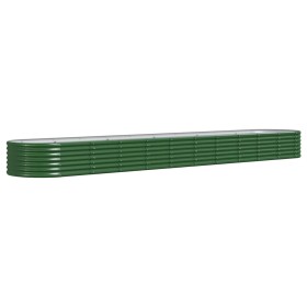 vidaXL Hochbeet Pulverbeschichteter Stahl 440x80x36 cm Grün