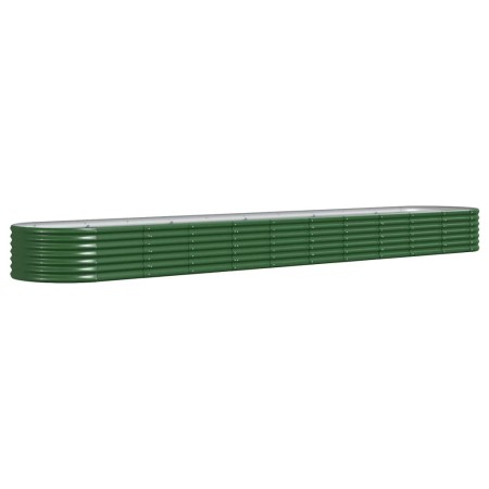 vidaXL Hochbeet Pulverbeschichteter Stahl 440x80x36 cm Grün
