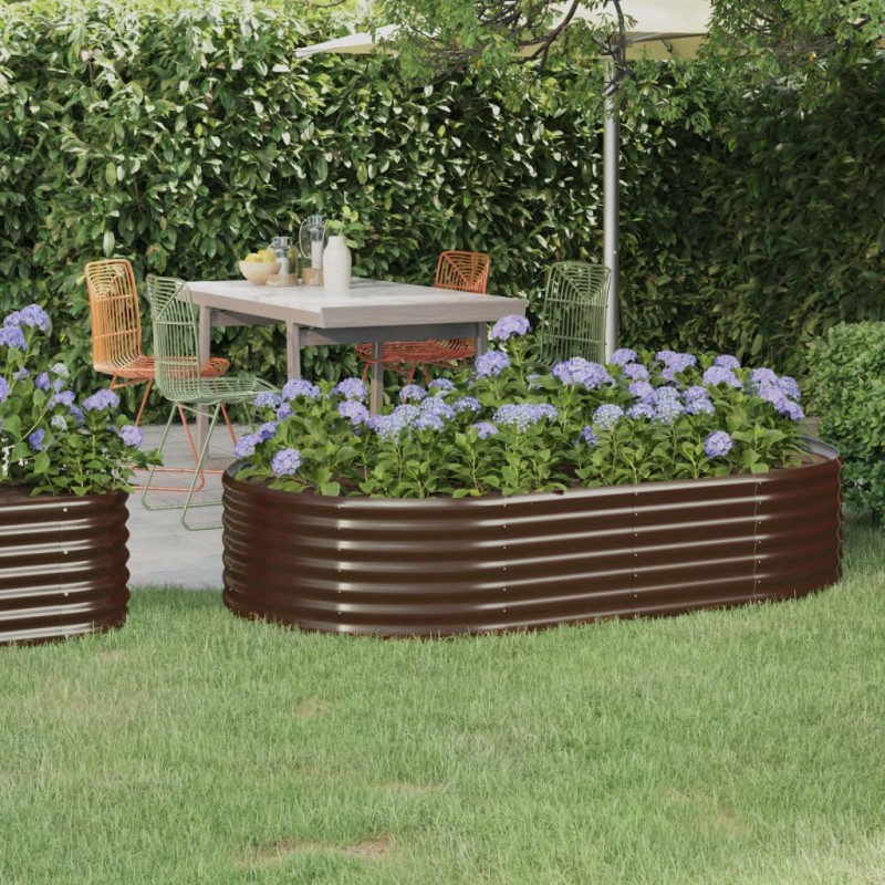 vidaXL Hochbeet Pulverbeschichteter Stahl 175x100x36 cm Braun vidaXL Hochbeet Pulverbeschichteter Stahl 175x100x36 cm Braun