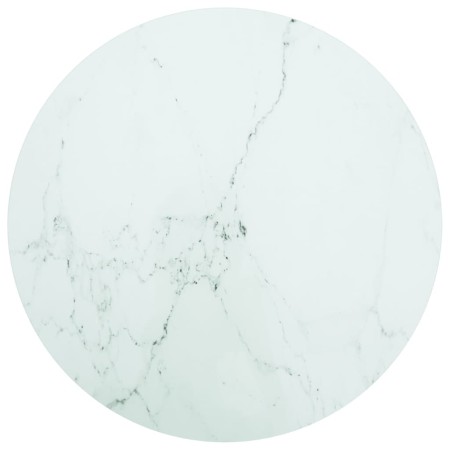 vidaXL Tischplatte Weiß Ø70x0,8 cm Hartglas in Marmoroptik