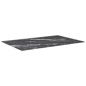 vidaXL Tischplatte Schwarz 100x62 cm 8 mm Hartglas in Marmoroptik