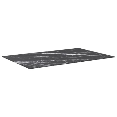 vidaXL Tischplatte Schwarz 100x62 cm 8 mm Hartglas in Marmoroptik