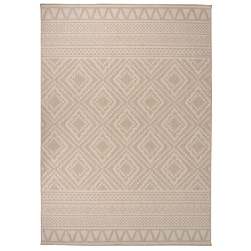 vidaXL Outdoor-Teppich Flachgewebe 120x170 cm Braun Gestreift vidaXL Outdoor-Teppich Flachgewebe 120x170 cm Braun Gestreift