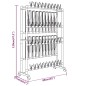 vidaXL Schuhregal mit Rollen Silbern 89x27x120 cm vidaXL Schuhregal mit Rollen Silbern 89x27x120 cm