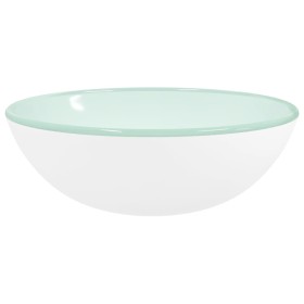vidaXL Waschbecken Hartglas 35x12 cm Weiß