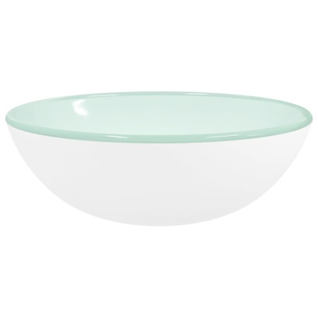 vidaXL Waschbecken Hartglas 35x12 cm Weiß