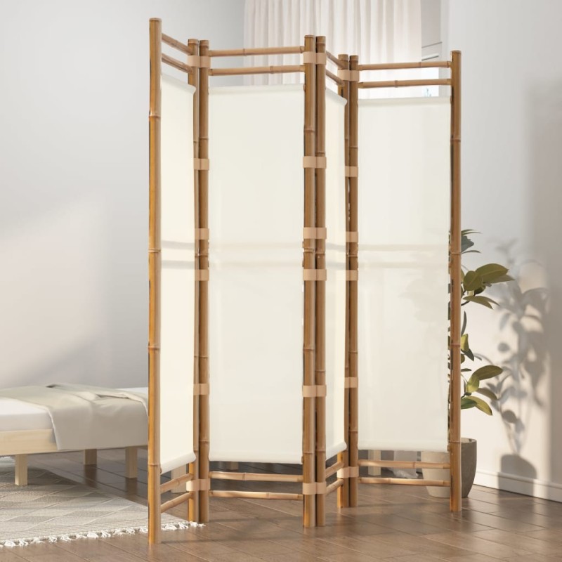 vidaXL 4-tlg. Paravent Faltbar 160 cm Bambus und Canvas vidaXL 4-tlg. Paravent Faltbar 160 cm Bambus und Canvas