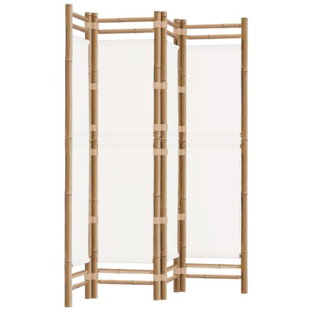 vidaXL 4-tlg. Paravent Faltbar 160 cm Bambus und Canvas