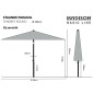 Madison Sonnenschirm Tenerife 300 cm Rund Grau Madison Sonnenschirm Tenerife 300 cm Rund Grau