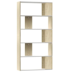 vidaXL Bücherregal/Raumteiler Weiß Sonoma-Eiche 80x24x159 cm