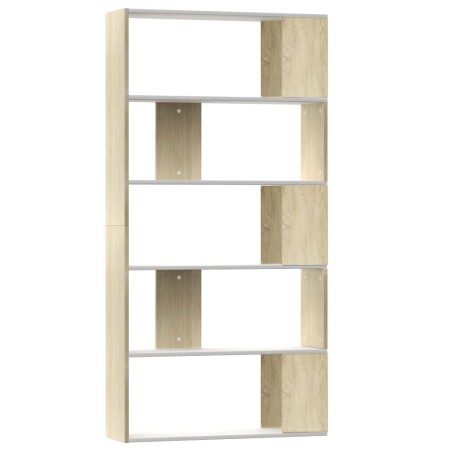 vidaXL Bücherregal/Raumteiler Weiß Sonoma-Eiche 80x24x159 cm