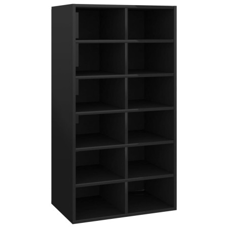vidaXL Schuhregal Hochglanz-Schwarz 54x34x100,5 cm Holzwerkstoff
