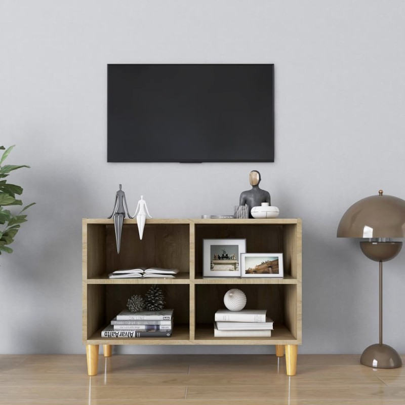 vidaXL TV-Schrank mit Massivholz-Beinen Sonoma-Eiche 69,5x30x50 cm vidaXL TV-Schrank mit Massivholz-Beinen Sonoma-Eiche 69,5x30x50 cm