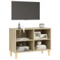 vidaXL TV-Schrank mit Massivholz-Beinen Sonoma-Eiche 69,5x30x50 cm vidaXL TV-Schrank mit Massivholz-Beinen Sonoma-Eiche 69,5x30x50 cm