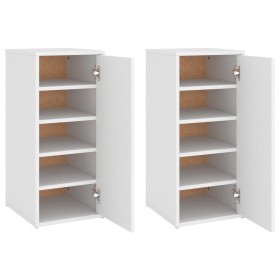 vidaXL Schuhschränke 2 Stk. Weiß 32x35x70 cm Holzwerkstoff