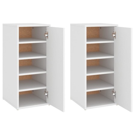 vidaXL Schuhschränke 2 Stk. Weiß 32x35x70 cm Holzwerkstoff
