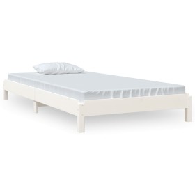 vidaXL Stapelbett Weiß 75x190 cm Massivholz Kiefer