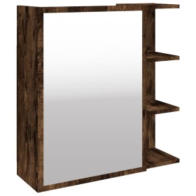 vidaXL Bad-Spiegelschrank Räuchereiche 62,5x20,5x64 cm Holzwerkstoff
