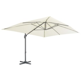 vidaXL Ampelschirm mit Aluminium-Mast 400x300 cm Sandweiß