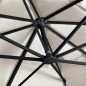 vidaXL Ampelschirm mit LED-Beleuchtung Alu-Mast 400x300 cm Sandweiß