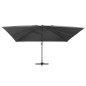 vidaXL Ampelschirm mit LED-Beleuchtung Alu-Mast 400x300 cm Anthrazit