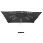 vidaXL Ampelschirm mit LED-Beleuchtung Alu-Mast 400x300 cm Anthrazit
