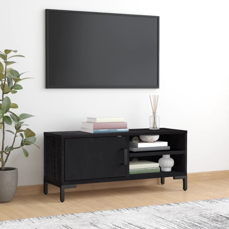 vidaXL TV-Schrank Schwarz 90x30x40 cm Massivholz Kiefer vidaXL TV-Schrank Schwarz 90x30x40 cm Massivholz Kiefer