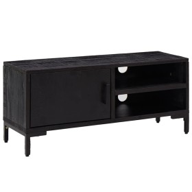 vidaXL TV-Schrank Schwarz 90x30x40 cm Massivholz Kiefer