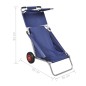 vidaXL Strandwagen mit Rädern Tragbar Klappbar Blau vidaXL Strandwagen mit Rädern Tragbar Klappbar Blau