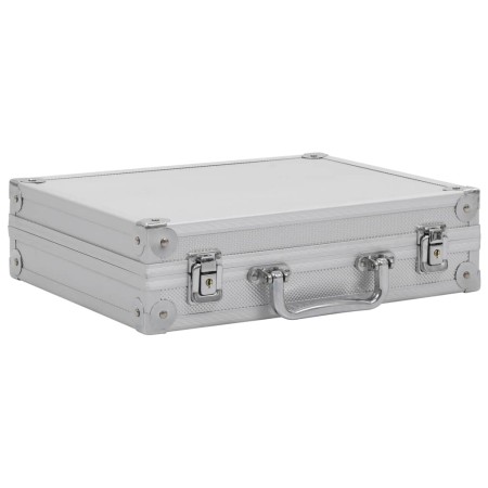vidaXL Waffenkoffer Aluminium ABS Silbern