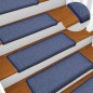 vidaXL Teppich-Treppenstufen 15 Stk. 65x21x4 cm Blau vidaXL Teppich-Treppenstufen 15 Stk. 65x21x4 cm Blau
