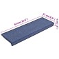 vidaXL Teppich-Treppenstufen 15 Stk. 65x21x4 cm Blau vidaXL Teppich-Treppenstufen 15 Stk. 65x21x4 cm Blau