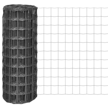 vidaXL Eurozaun Stahl 25 x 1 m Grau