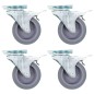 vidaXL Lenkrollen mit Doppelbremsen 4 Stk. 75 mm vidaXL Lenkrollen mit Doppelbremsen 4 Stk. 75 mm