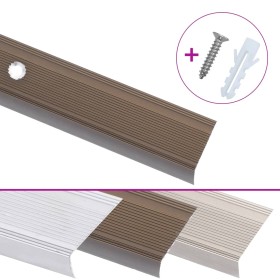 vidaXL Treppenkantenprofil in L-Form 5 Stk. Aluminium 100cm Braun