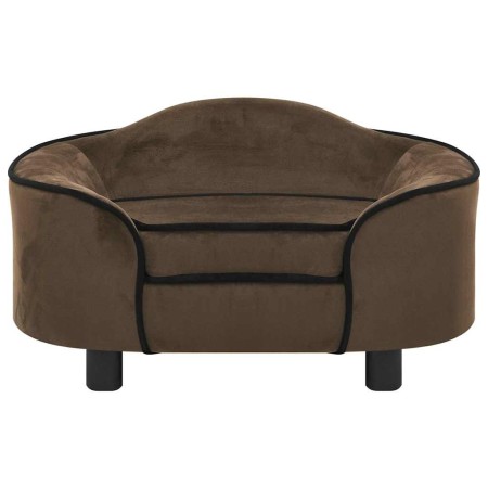 vidaXL Hundesofa Braun 67x47x36 cm Plüsch