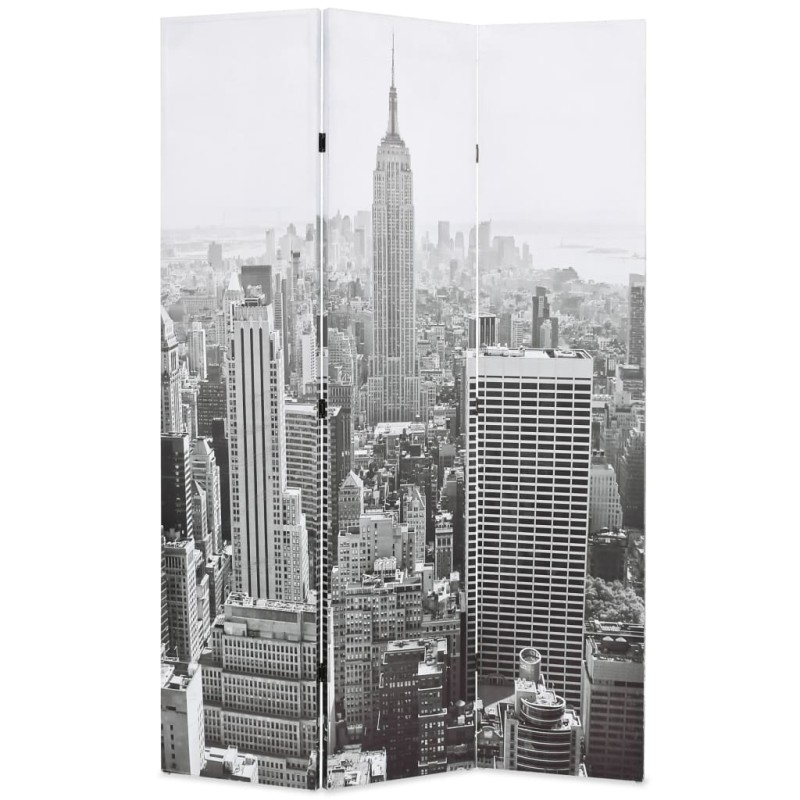vidaXL Raumteiler klappbar 120 x 170 cm New York bei Tag Schwarz-Weiß vidaXL Raumteiler klappbar 120 x 170 cm New York bei Tag Schwarz-Weiß
