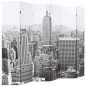 vidaXL Raumteiler klappbar 228 x 170 cm New York bei Tag Schwarz-Weiß vidaXL Raumteiler klappbar 228 x 170 cm New York bei Tag Schwarz-Weiß