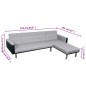 vidaXL Schlafsofa L-Form Stoff Schwarz und Grau vidaXL Schlafsofa L-Form Stoff Schwarz und Grau