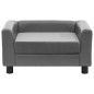 vidaXL Hundesofa Grau 60x43x30 cm Plüsch und Kunstleder vidaXL Hundesofa Grau 60x43x30 cm Plüsch und Kunstleder